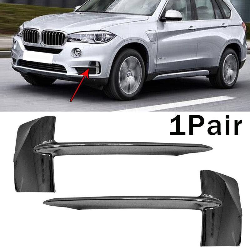 2X New for BMW X5 F15 Front Bumper Pure Black Excellence Chrome Grill 7325395