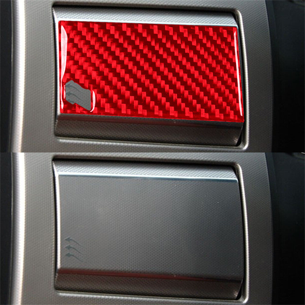 Red Carbon Fiber Dashboard Side Air Vent Outlet Panel Trim for Jaguar XF 2009-11