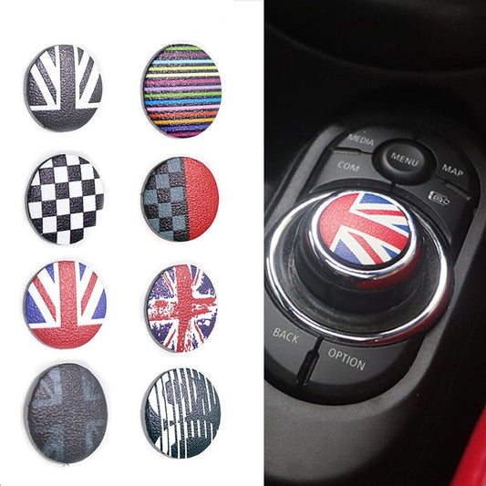 Union Jack Car Central Control Multimedia Button Sticker for MINI cooper F55 F56 Q