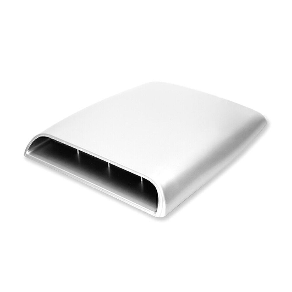 Silver Decorative Air Flow Intake Scoop Bonnet Vent Cover Hood Universal