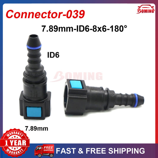 Automotive 2-piece 7.89mm ID6 8x6 180¡ã Fuel Line Hose Quick Release Female Connector Q
