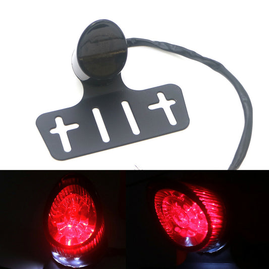 New Smoke LED Rear License Tail Brake Light Lamp For Bobber Chopper Cafe Racer Q