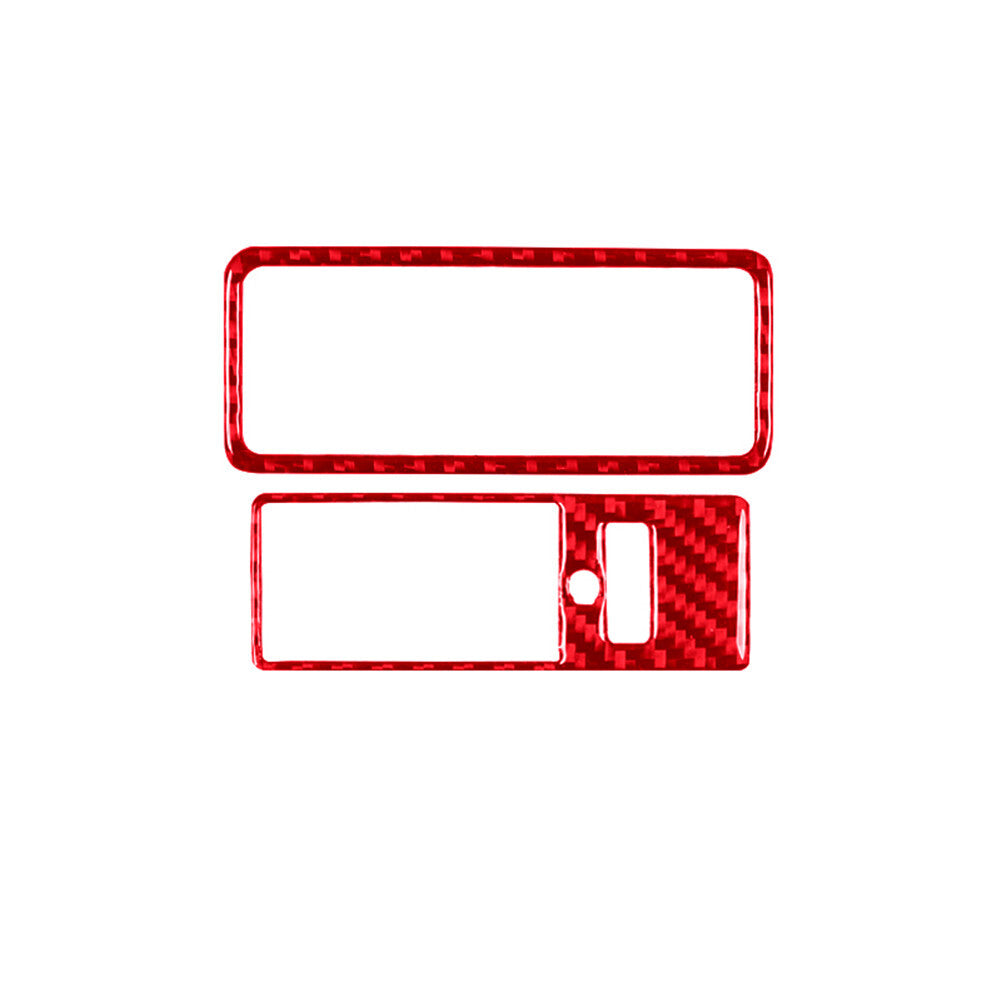 2X Red Carbon Fiber Boot Switch Frame Trim for Jaguar XF 2009-2011
