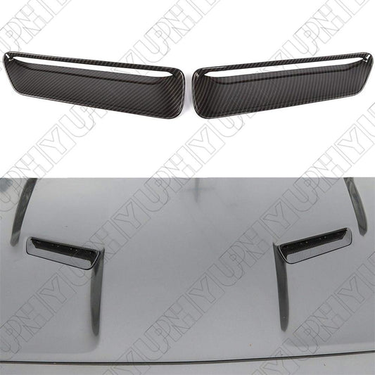 For 15-22 for Dodge for Challenger Carbon Fiber Pattern Hood Air Vent Intlet Cover Trims