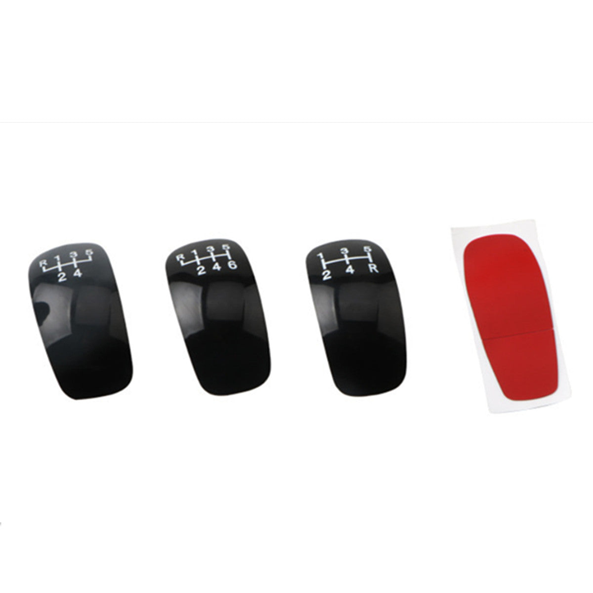 5/6 Speed Manual Car Gear Shift Lever Shifter Stick Knob Red Leather With 3 Caps