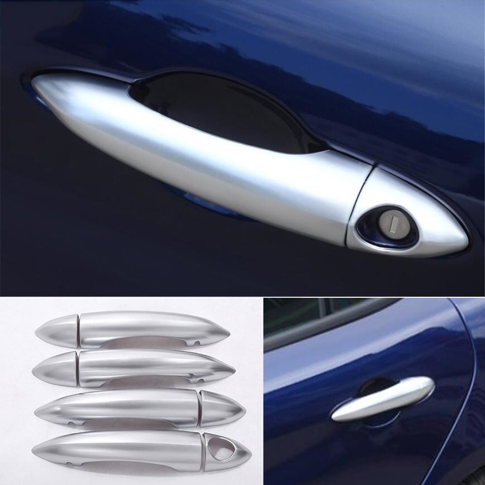 8¡Á Silver ABS Outer Side Door Handle Trim for Alfa Romeo Giulia / for Stelvio 2017-20