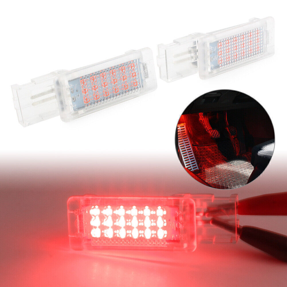 for VW for SKODA 2x Red LED Footwell Light Lamp