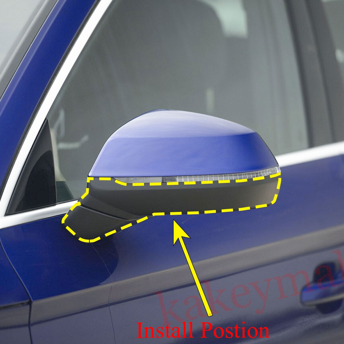 4P Carbon Fiber Side Rear View Mirror Molding Cover Trim for Audi 2018-24 Q5 SQ5
