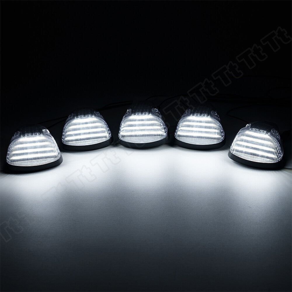 For 94 - 1998 for Ram 1500 2500 3500 5PCS LED Cab Roof White Running Lights Clear Lens - v