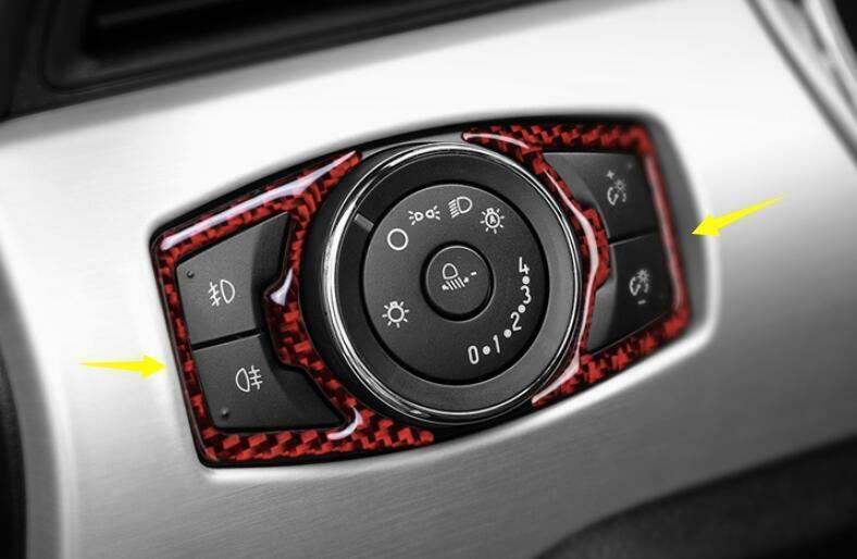 for Ford for Mustang for Shelby 2015-2022 Red Carbon Fiber Function Control Button Frame