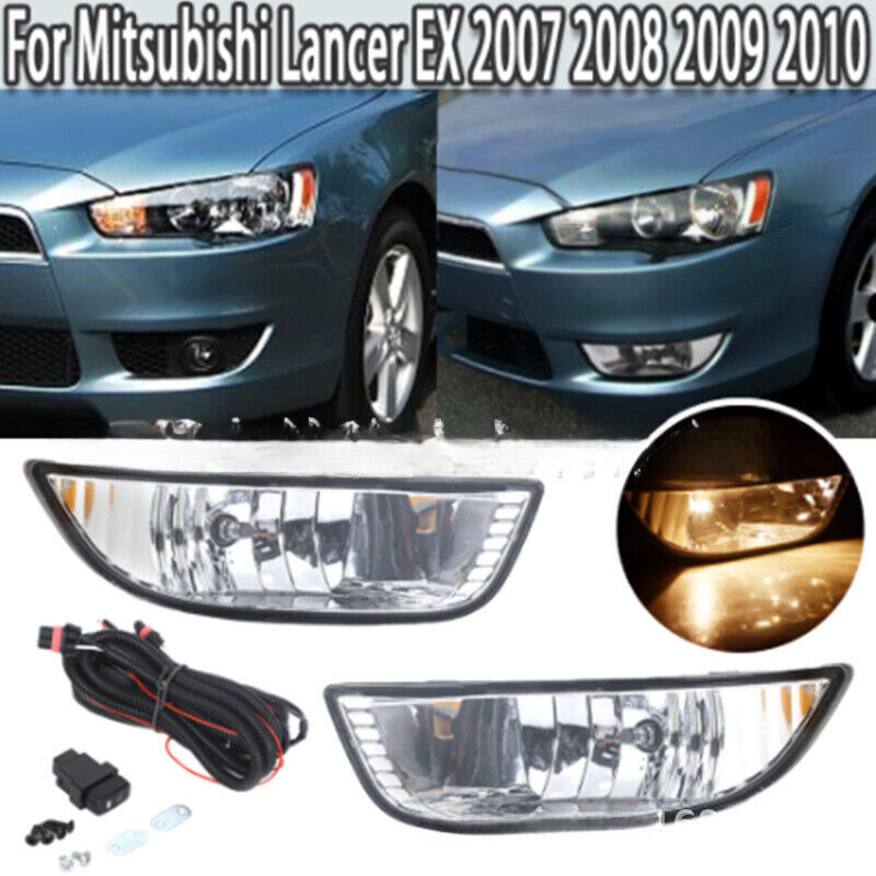 for Mitsubishi Lancer EX 2007-2009 2010 w/ Bulb Halogen L&R PAIR Fog Light Lamps Q