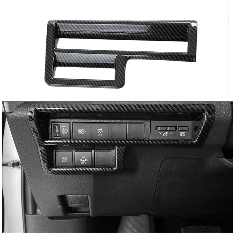 For 2021-22 for Toyota for Sienna Carbon Fiber Headlight Switch Button Frame Cover Trim
