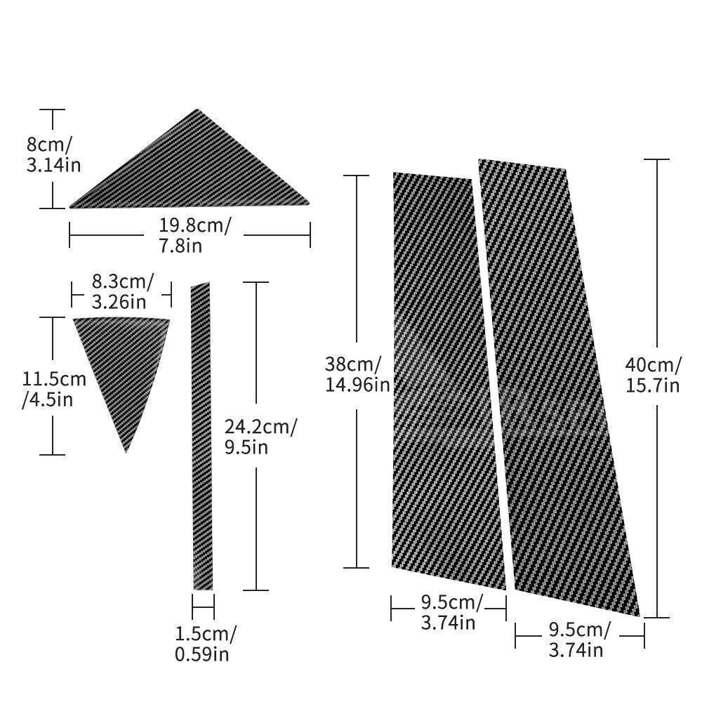 for Mazda 3 Axela 2014-19 Carbon Fiber Style Pillar Posts Door Window Strip Trim