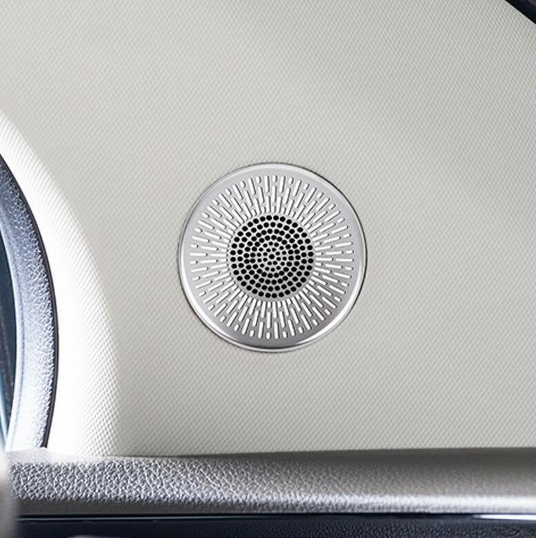 A Post Speaker Ring Frame Cover Trim for Kia Carnival 2022-2023 Silver Titanium