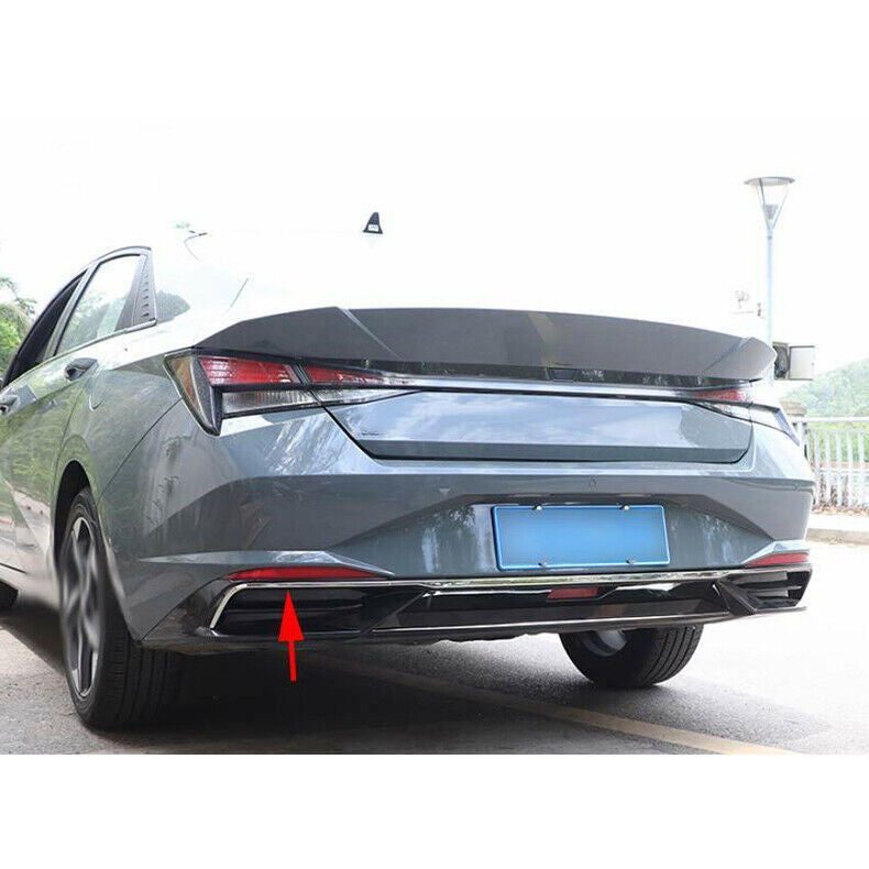 for Hyundai for Elantra 2021-23 Silver Steel Rear Bumper Moulding Strip Cover Trim3