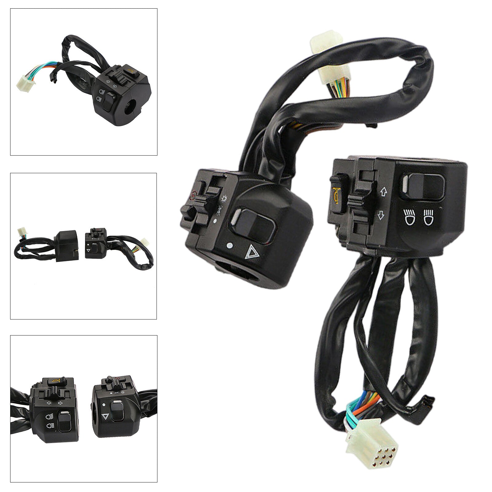 2 motorcycle 7/8 inch handlebar horn, turn signal, headlight, electric start switch Q