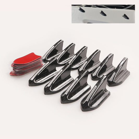 10pcs Shark Fin Diffuser Vortex Generator Universal Car Roof Spoiler Bumper TW Q