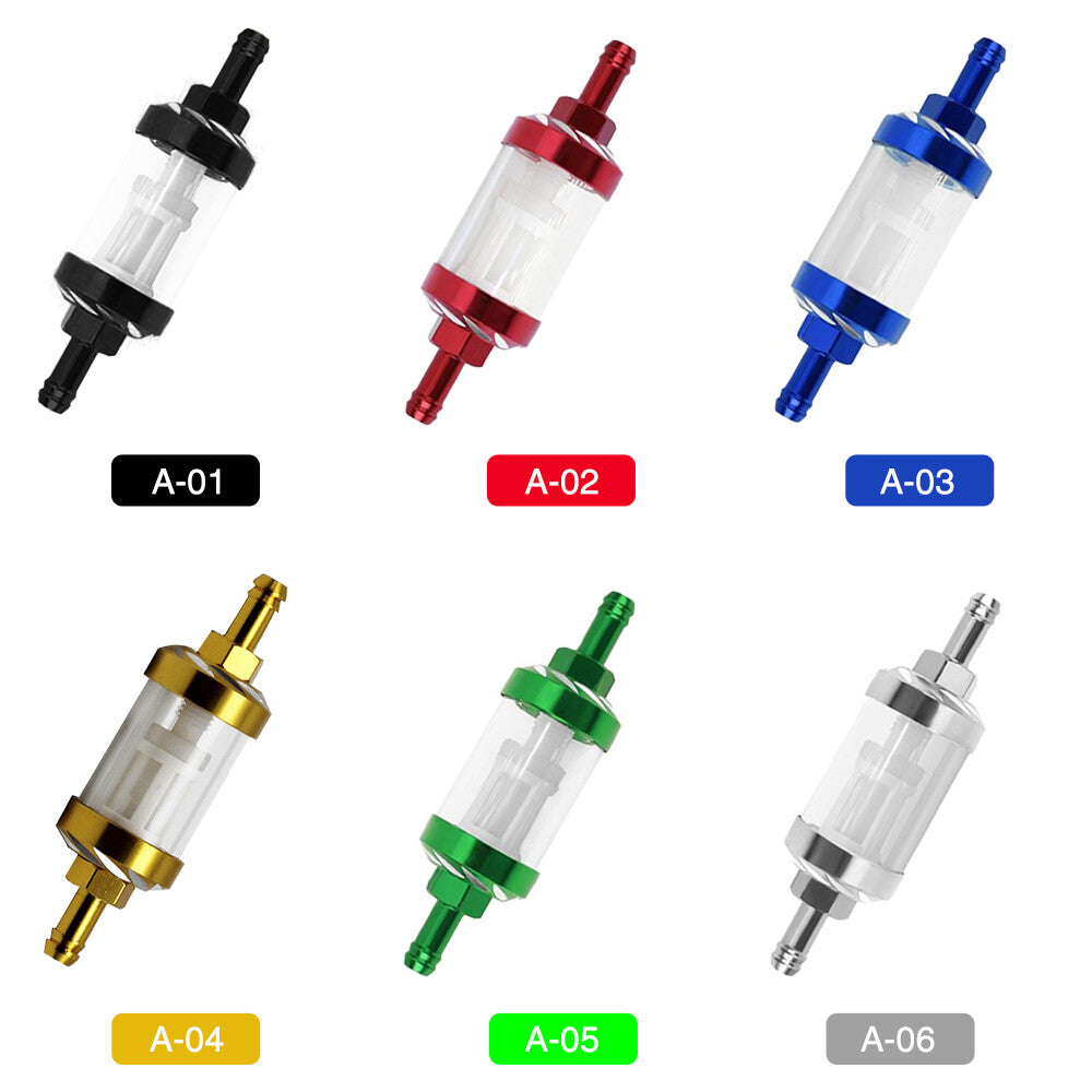 8mm CNC Red Petroleum Gasoline Fuel Line Filter for Off-Road Bikes and Motorcycles Q