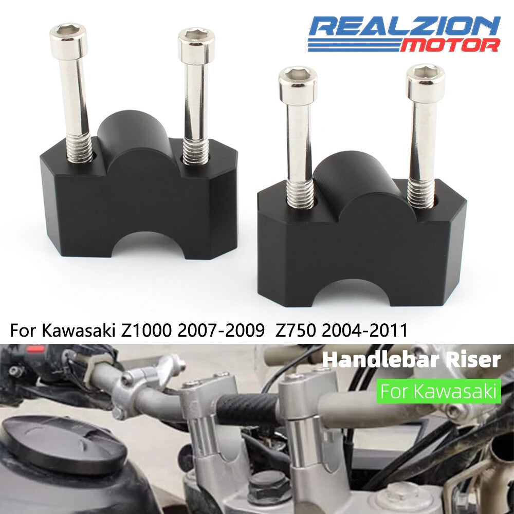 Handle Bar Clamp Raised Extender Raiser Mount Riser for KAWASAKI Z1000 2007-2009