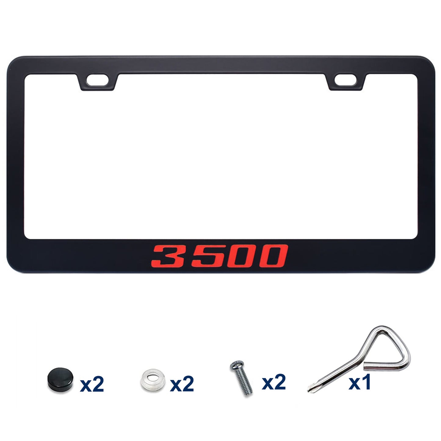 Metallic black license plate label frame cover for Silverado 3500 HD cab accessories - n