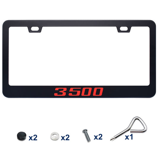 Metallic black license plate label frame cover for Silverado 3500 HD cab accessories - n