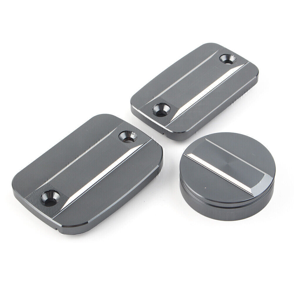 For Scrambler 1100 800 Front Rear Brake Clutch Fluid Reservoir Cap Cover Grey