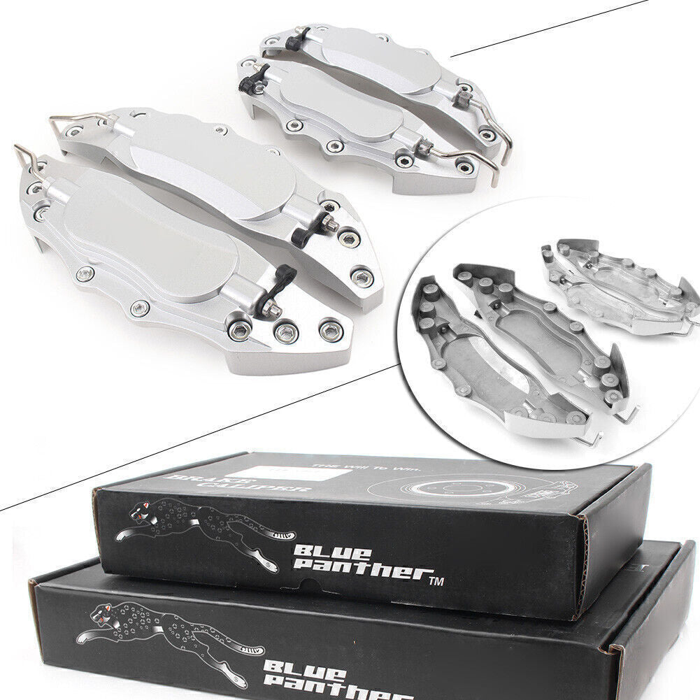4x Silver Metal 3D Universal Style Brake Caliper Cover front&rear Q