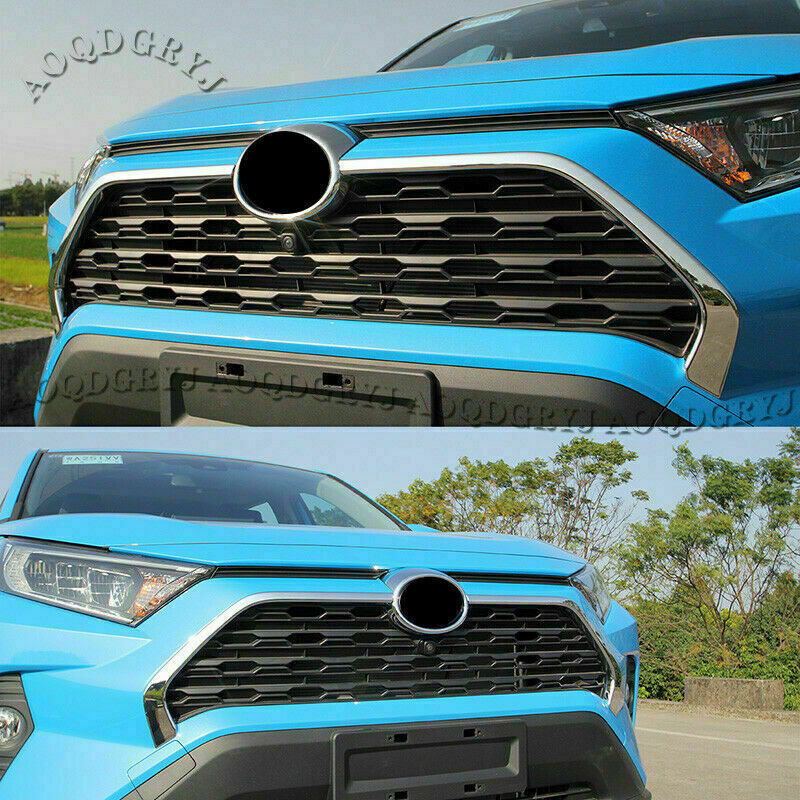 for TOYOTA RAV4 2019-2023 Chrome Style Front Grille Grill Mesh Strips Cover Trim