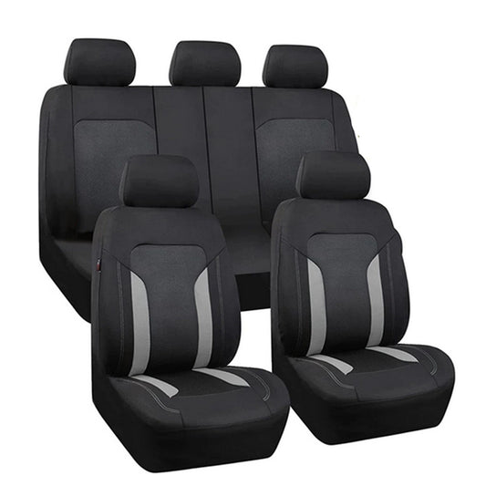 5 Seats Car for Seat Covers Full Set Interior Front Rear Black/Gray For Four Seasons Q