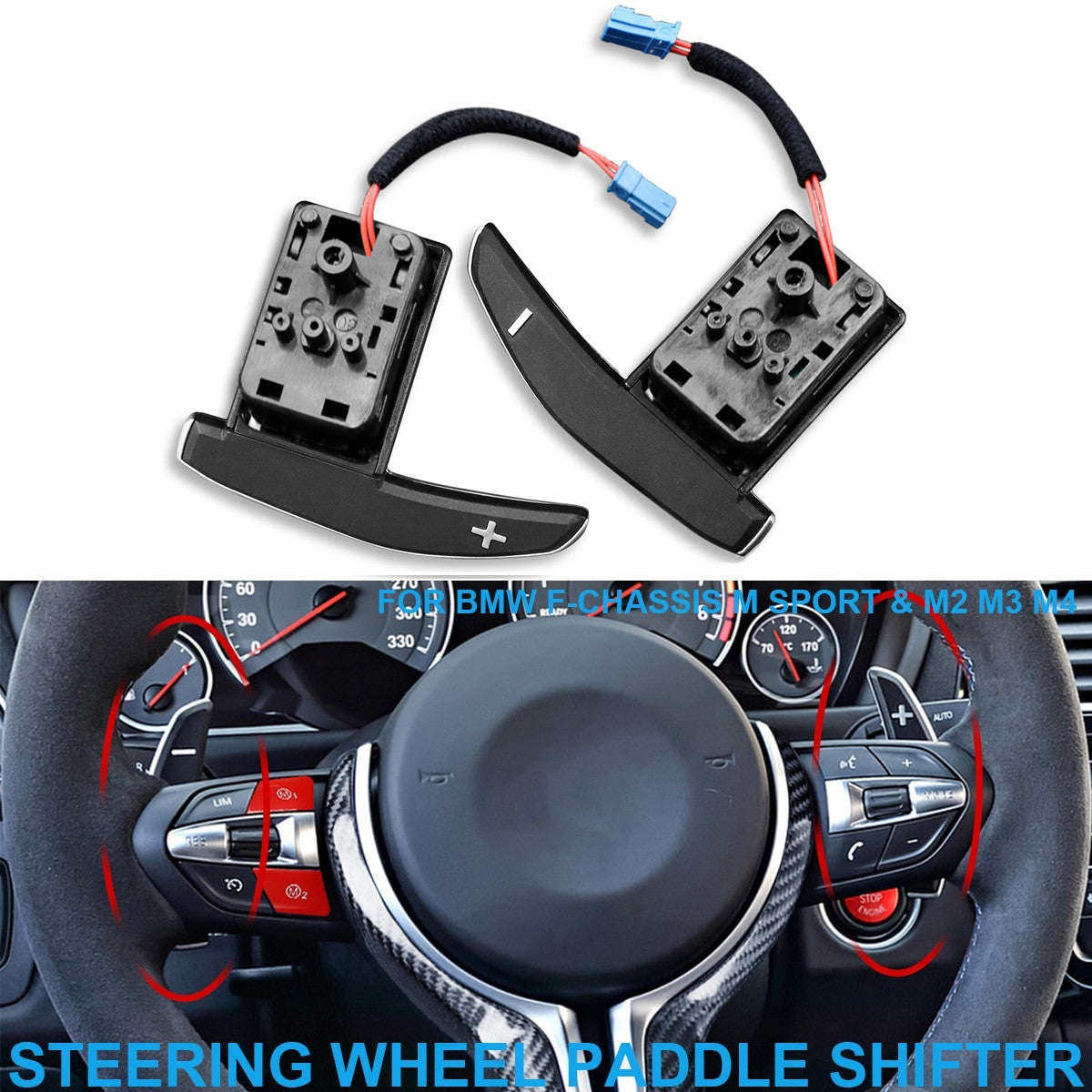 2-piece steering wheel gear shift paddle gearbox suitable for F22, F32, F30 1, 2, 3, 4 - n