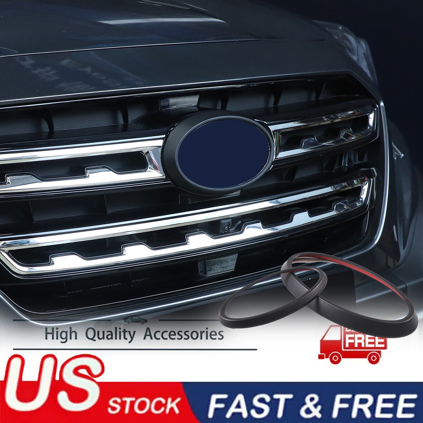Matte black front/rear badge logo cover trim for Subaru Inland 2022 - 2025 n