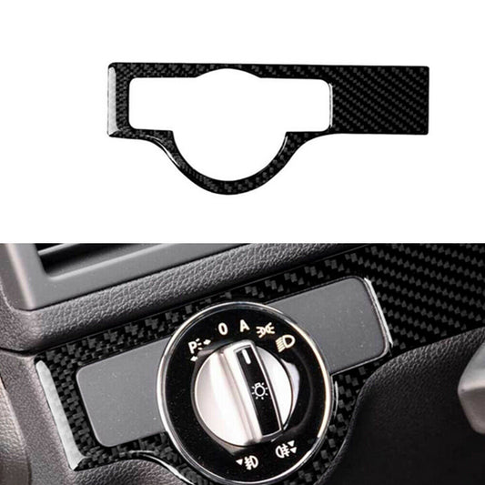 Carbon Fiber Headlight Button Trim for Mercedes-Benz C-Class W204 07-10