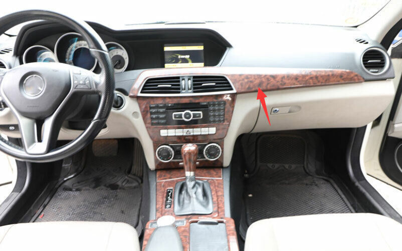 for Benz C-Class 2012-14 Agate Wood Grain Central Console Instrument Panel Trim n