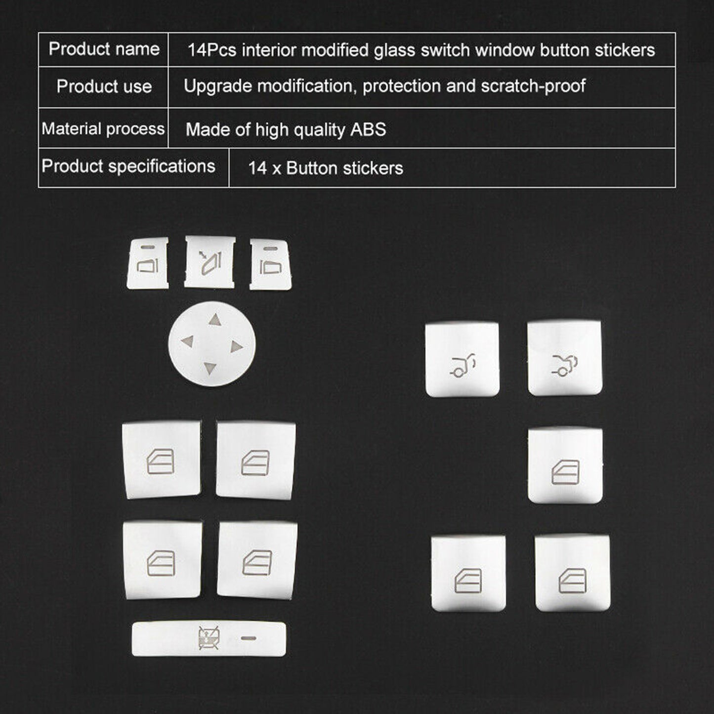 Car Door Armrest Window Switch Button Cover Trim for Mercedes for Benz E C-Class GLK