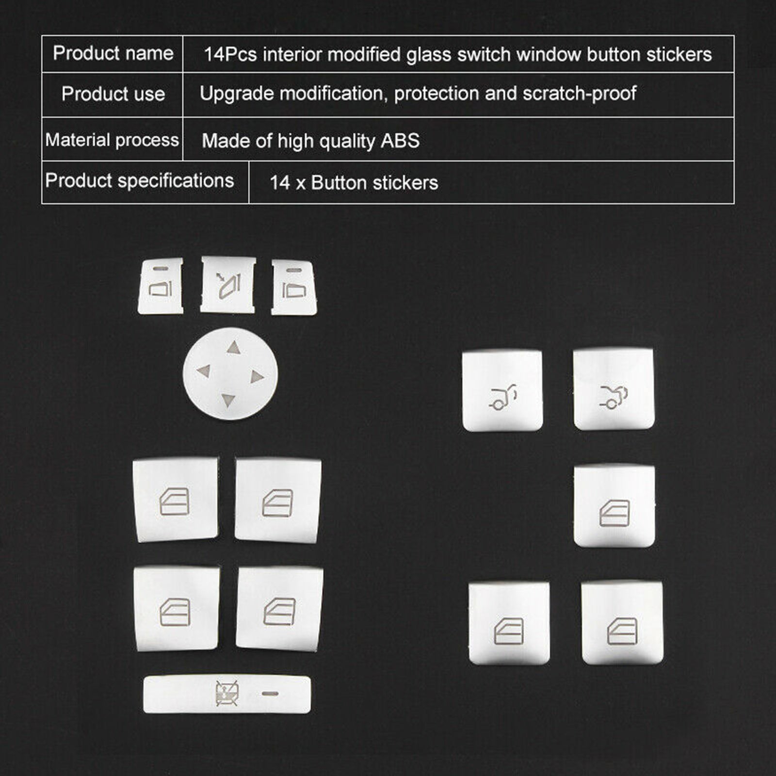 Car Door Armrest Window Switch Button Cover Trim for Mercedes for Benz E C-Class GLK