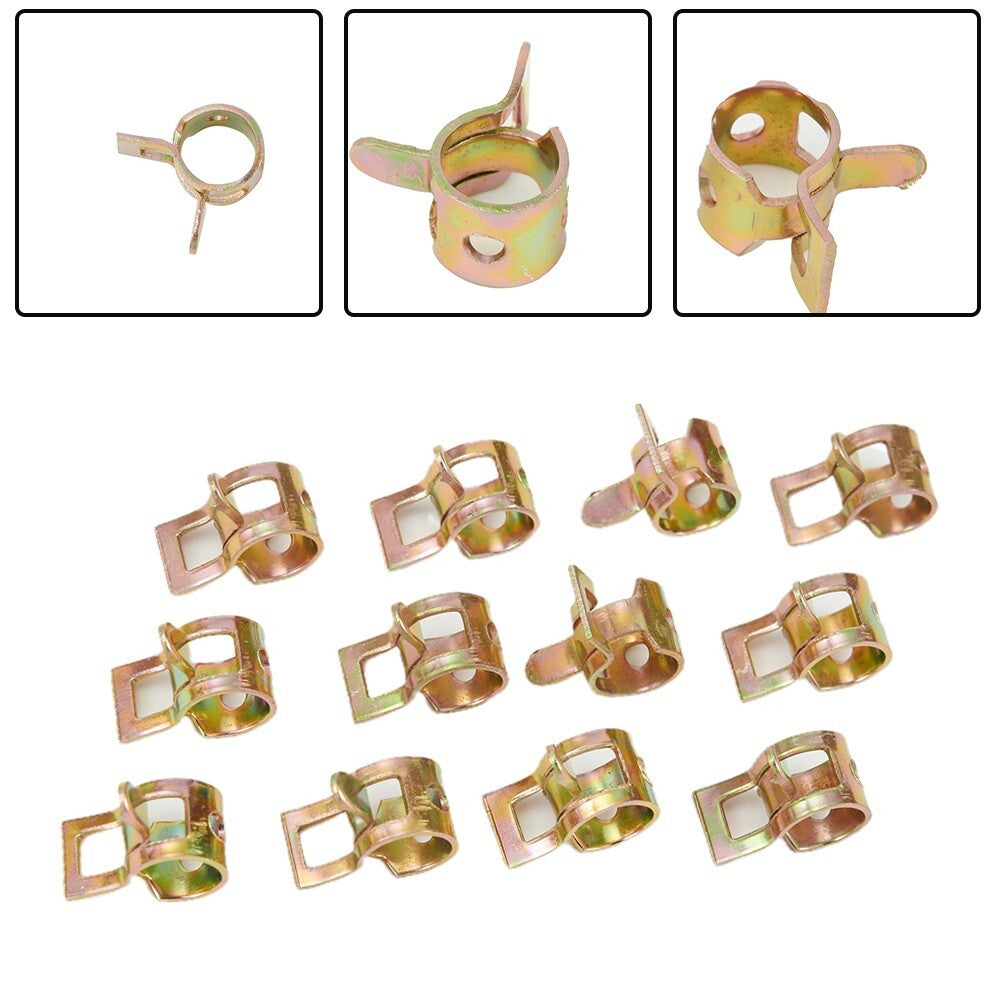 50pcs 6mm Vehicle Car Spring Steel Clip Fuel Oil Line Silicone Vacuum Hose Clamp