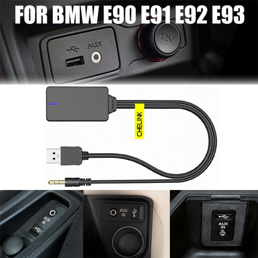 Aux Wireless Auto Bluetooth5.0 Adapter Cable Audio Music for BMW E90 E91 E92 E93