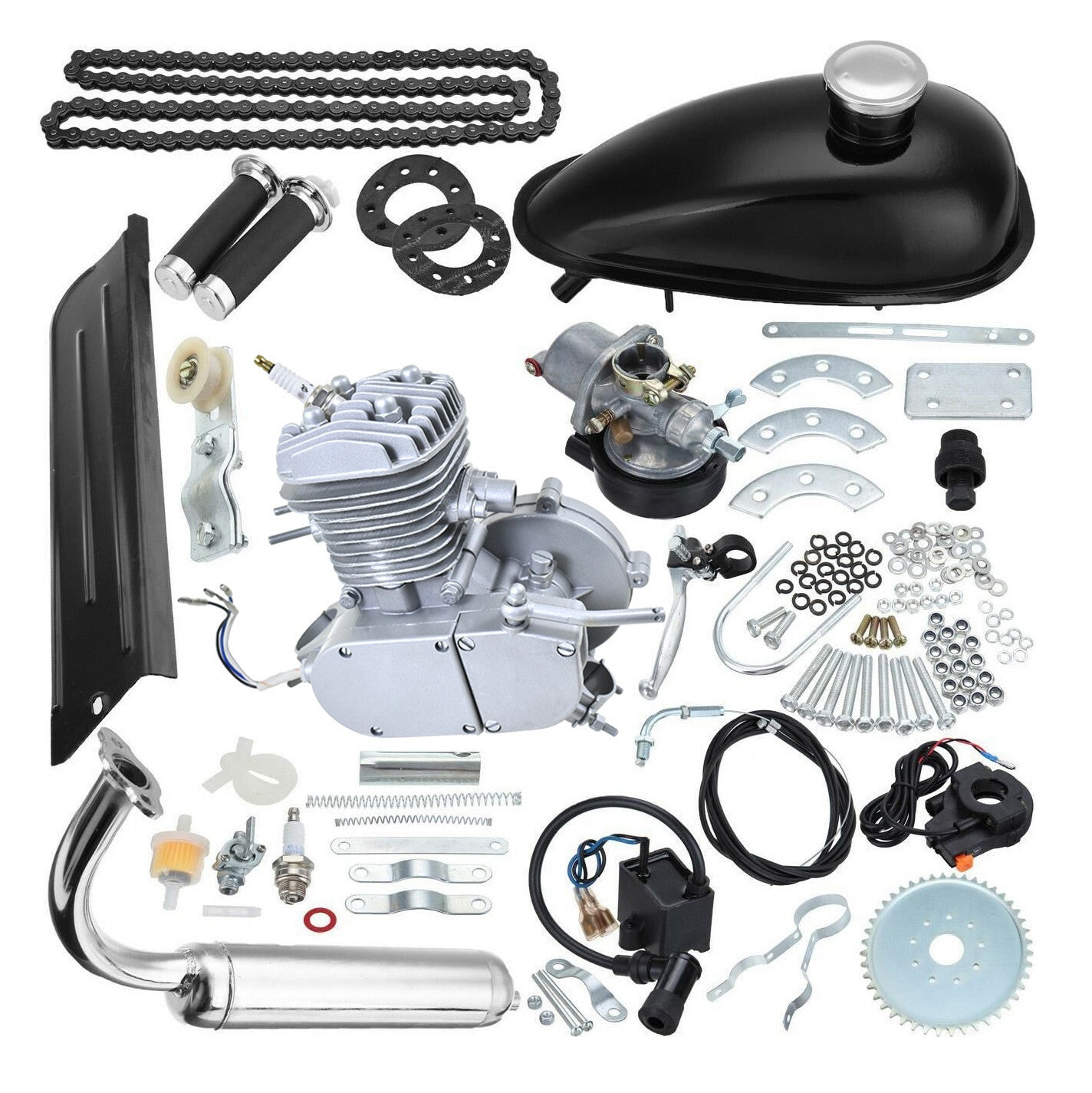 80CC Petrol Gas Motor Engine kit 2 Stroke Motorized Push Bike Motorised Bicycle