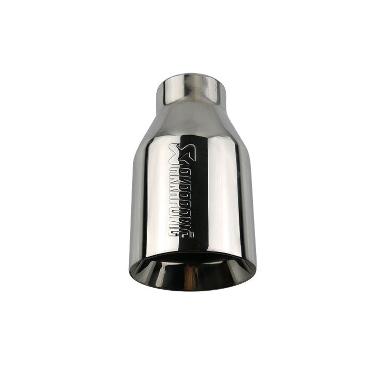 2.36'' Inlet 4'' Outlet Stamped AK Car Exhaust Tip Pipe Straight Cut SLiver