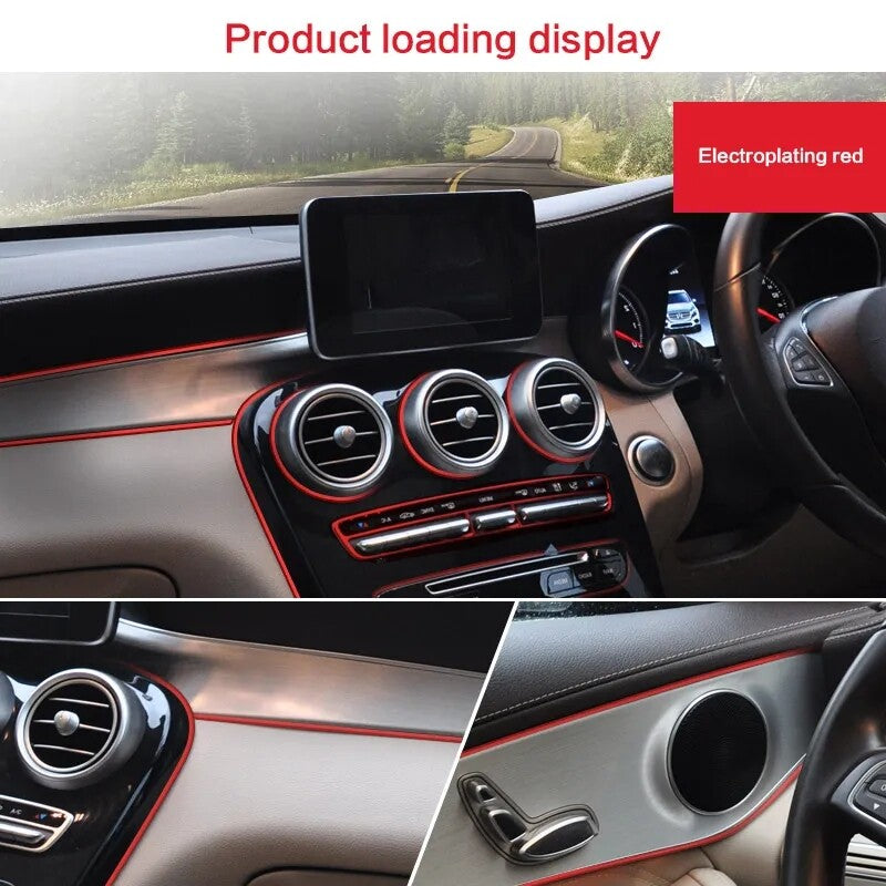 16ft Car Interior Door Gap Edge Line Molding Trim Strip Decorate Red Accessories