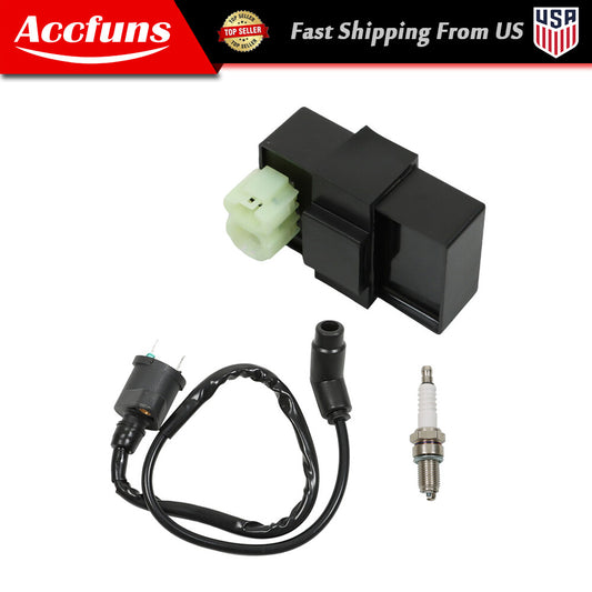 Ignition coil CDI box and spark plugs for Honda Sportrax 300 TRX300EX 1993-2006 n