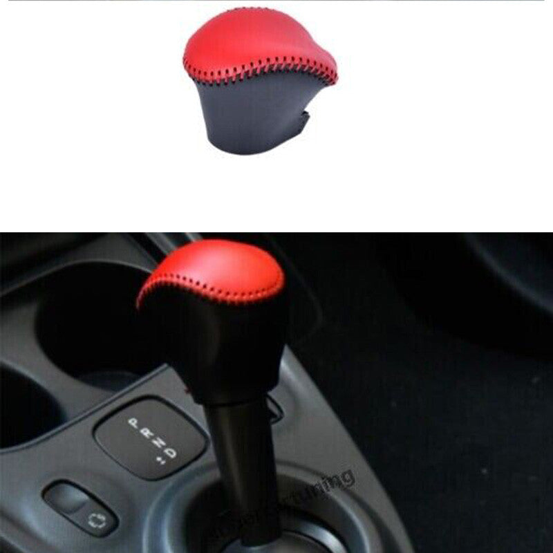 Red Leather Gear Shift Knob Shifter Lever Trim for Benz for Smart Fortwo 2015-2020