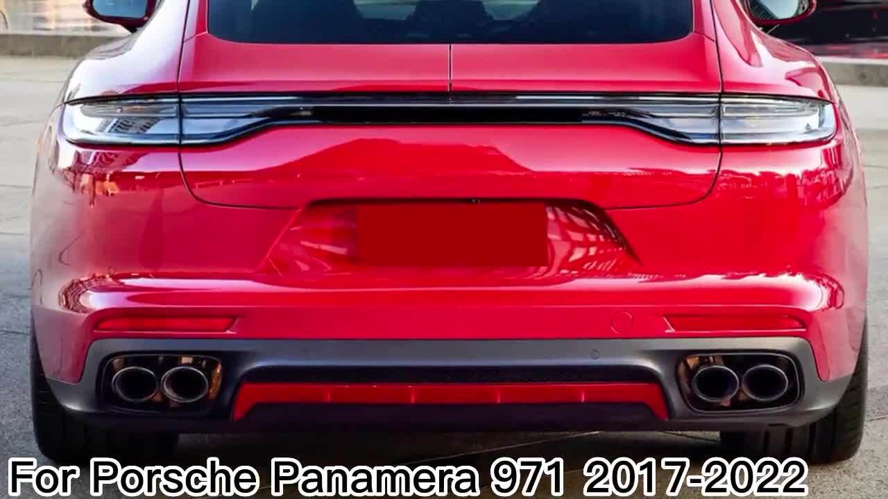 Black Exhaust Tips Muffler GTS Look For 2017-2023 for Porsche 971 for Panamera Base Q