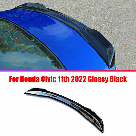 for Honda for Civic 11th 2022-2023 Glossy Black Rear Trunk Lip Spoiler Tail Wing ABS