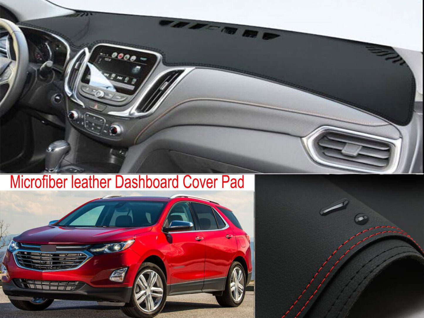 PU leather Dashboard Dash Mat Non-slip DashMat Sun Shade Pad For Equinox 18-2021
