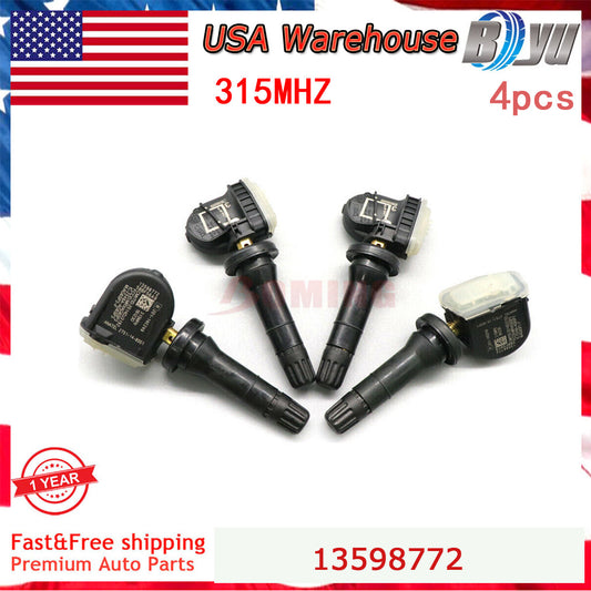 Set of 4 New 13598772 for BUICK for CADILLAC for CHEVROLET TPMS TIRE PRESSURE SENSOR