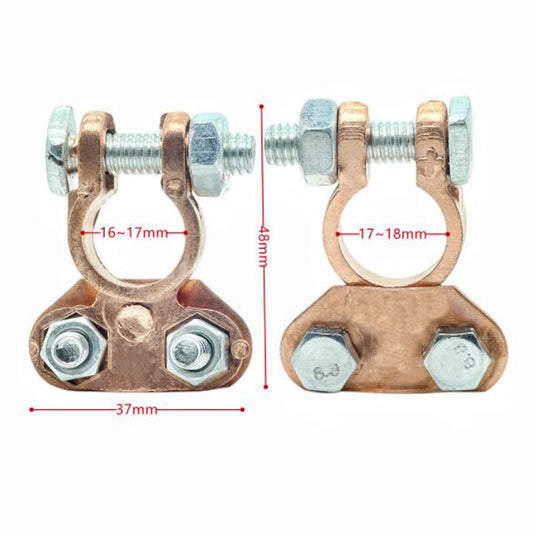 2-pack of universal automotive battery clip terminal connectors with copper pins 16mm-18mm n