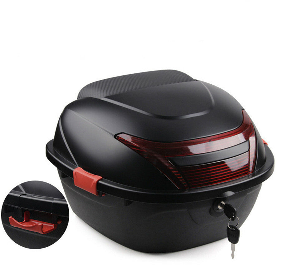 Matte Black Motorcycle Scooter Rear Box Tail Luggage Storage Case with Lock Kit Q