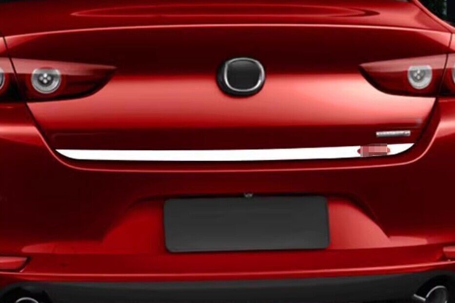 for Mazda 3 Axela 2019-23 Silver Steel Tail Door Trunk Lid Lower Moulding Trim