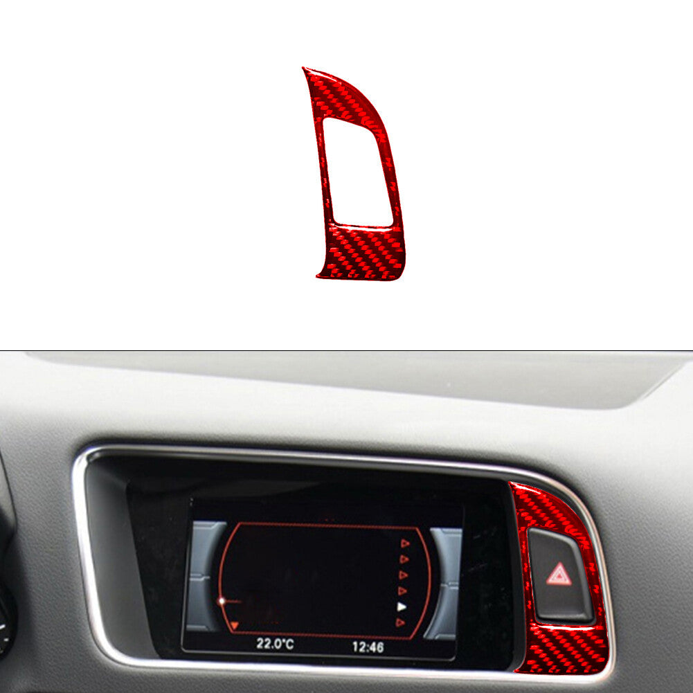 Red Carbon Fiber Double Flashing Button Trim Panel for Audi Q5 2009-2017